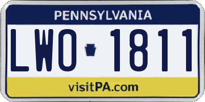 PA license plate LWO1811