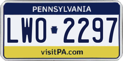 PA license plate LWO2297