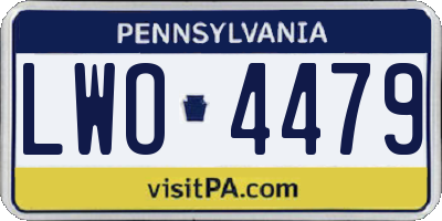 PA license plate LWO4479