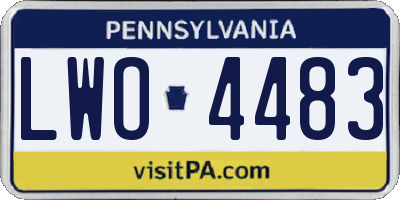 PA license plate LWO4483