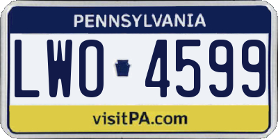 PA license plate LWO4599