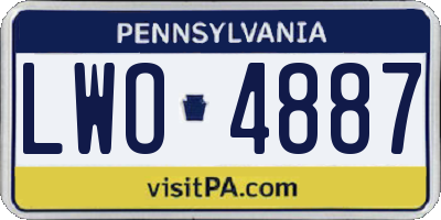 PA license plate LWO4887