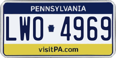 PA license plate LWO4969