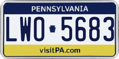 PA license plate LWO5683