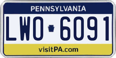 PA license plate LWO6091