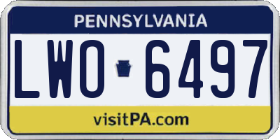 PA license plate LWO6497