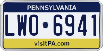 PA license plate LWO6941