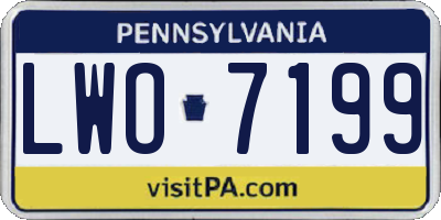 PA license plate LWO7199