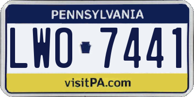 PA license plate LWO7441