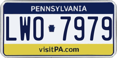 PA license plate LWO7979