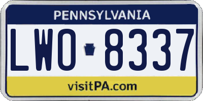 PA license plate LWO8337