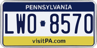 PA license plate LWO8570