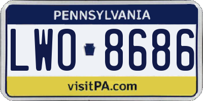 PA license plate LWO8686