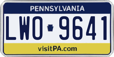 PA license plate LWO9641