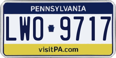PA license plate LWO9717