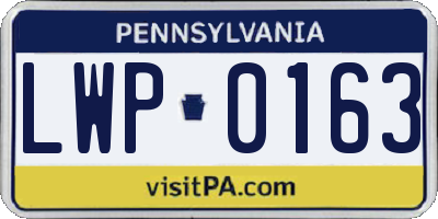 PA license plate LWP0163