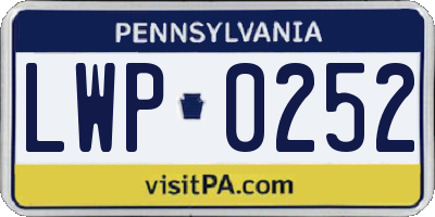 PA license plate LWP0252