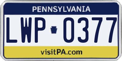 PA license plate LWP0377