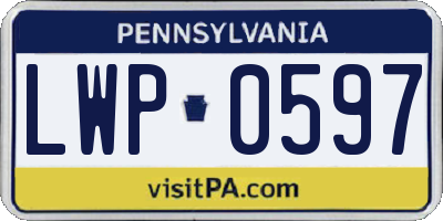 PA license plate LWP0597