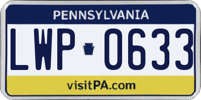 PA license plate LWP0633