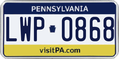 PA license plate LWP0868