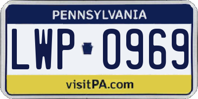 PA license plate LWP0969