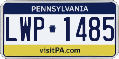 PA license plate LWP1485