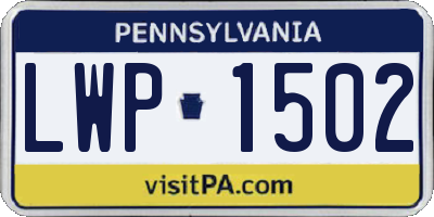 PA license plate LWP1502