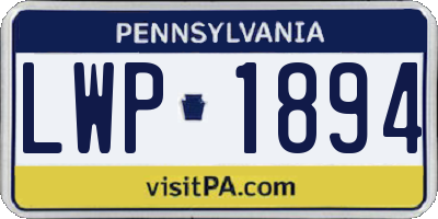 PA license plate LWP1894