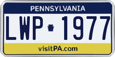 PA license plate LWP1977