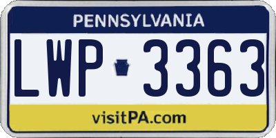 PA license plate LWP3363