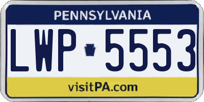 PA license plate LWP5553