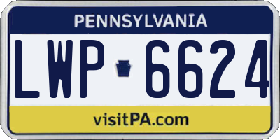 PA license plate LWP6624