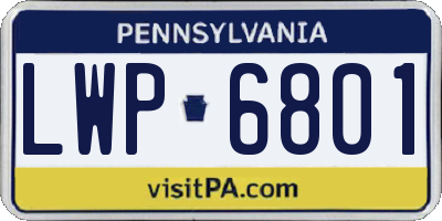 PA license plate LWP6801