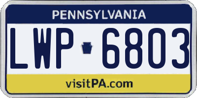 PA license plate LWP6803