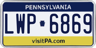 PA license plate LWP6869