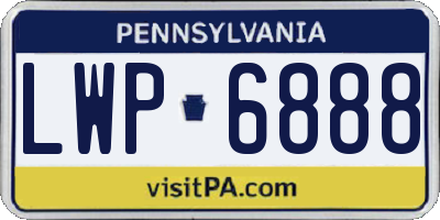 PA license plate LWP6888