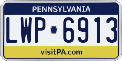 PA license plate LWP6913
