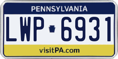 PA license plate LWP6931