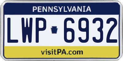 PA license plate LWP6932