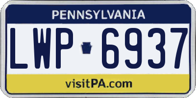 PA license plate LWP6937