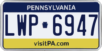 PA license plate LWP6947