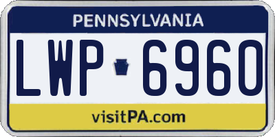 PA license plate LWP6960