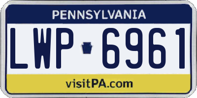 PA license plate LWP6961