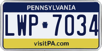 PA license plate LWP7034