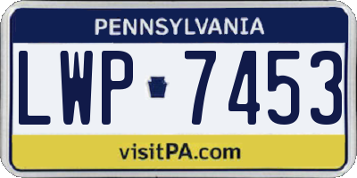 PA license plate LWP7453