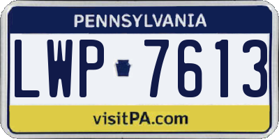 PA license plate LWP7613