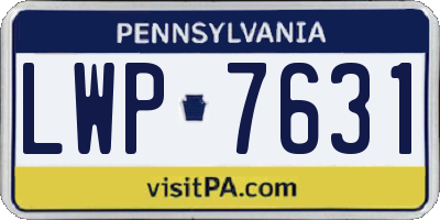 PA license plate LWP7631
