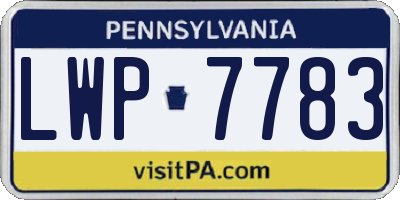 PA license plate LWP7783