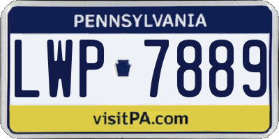 PA license plate LWP7889